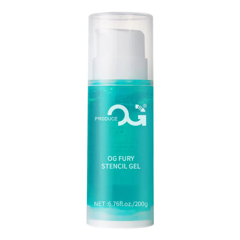 Fury Stencil Transfer Gel 200g bottle – professional tattoo stencil solution for sharp, smudge-free, long-lasting transfers, skin-safe and easy to apply.